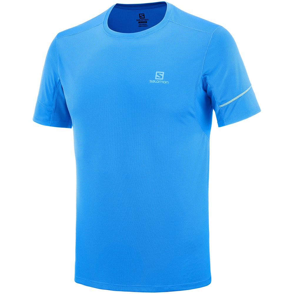 Salomon AGILE SS M Camisetas Hombre - Indigo - Colombia (20594-BDPE)